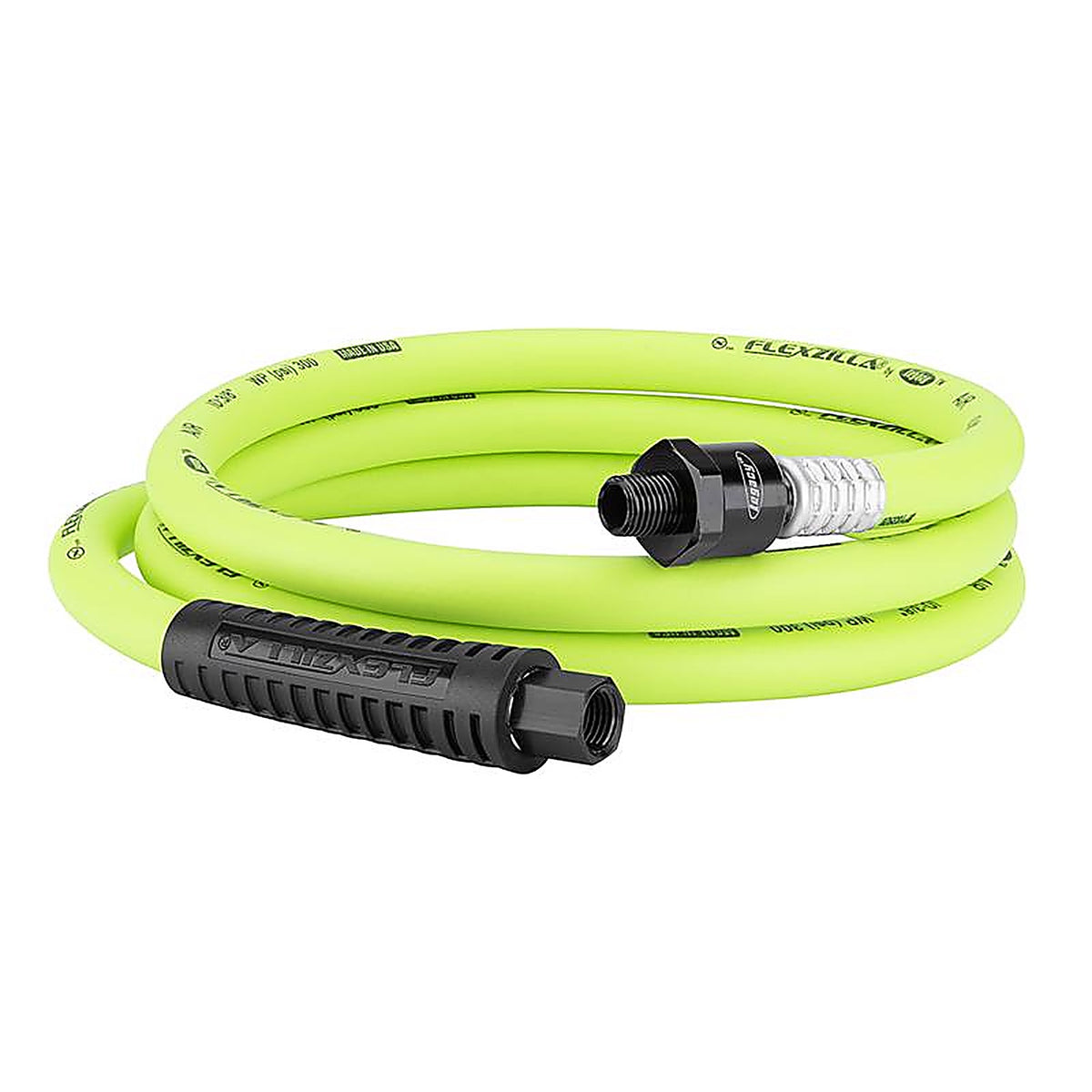 Flexzilla HFZ3806YW2B 6 ft. L x 3/8 in. Dia. Hybrid Polymer Air Hose 300 psi Zilla Green