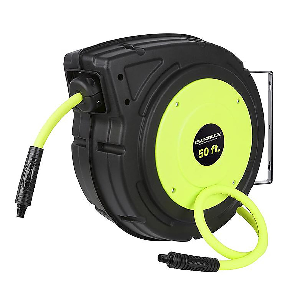 Flexzilla L8250FZ 50 ft. L x 3/8 in. Dia. Hybrid Polymer Retractable Air Hose Reel 150 psi Zilla Green
