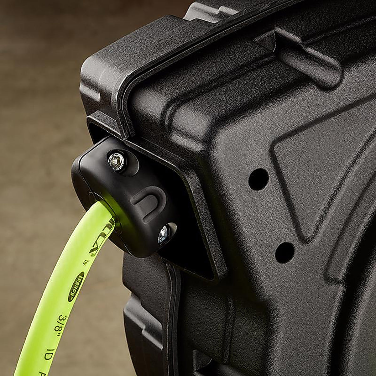 Flexzilla L8250FZ 50 ft. L x 3/8 in. Dia. Hybrid Polymer Retractable Air Hose Reel 150 psi Zilla Green