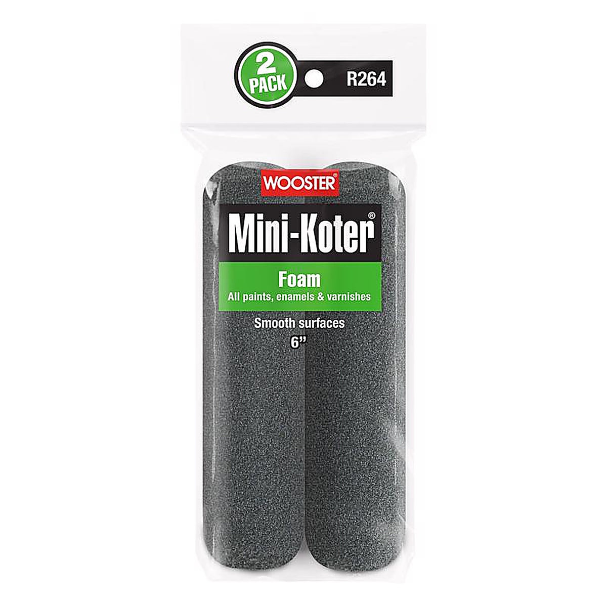 Wooster - R264-6 - Mini-Koter Foam 6 In. W Mini Paint Roller Cover 2 Pack