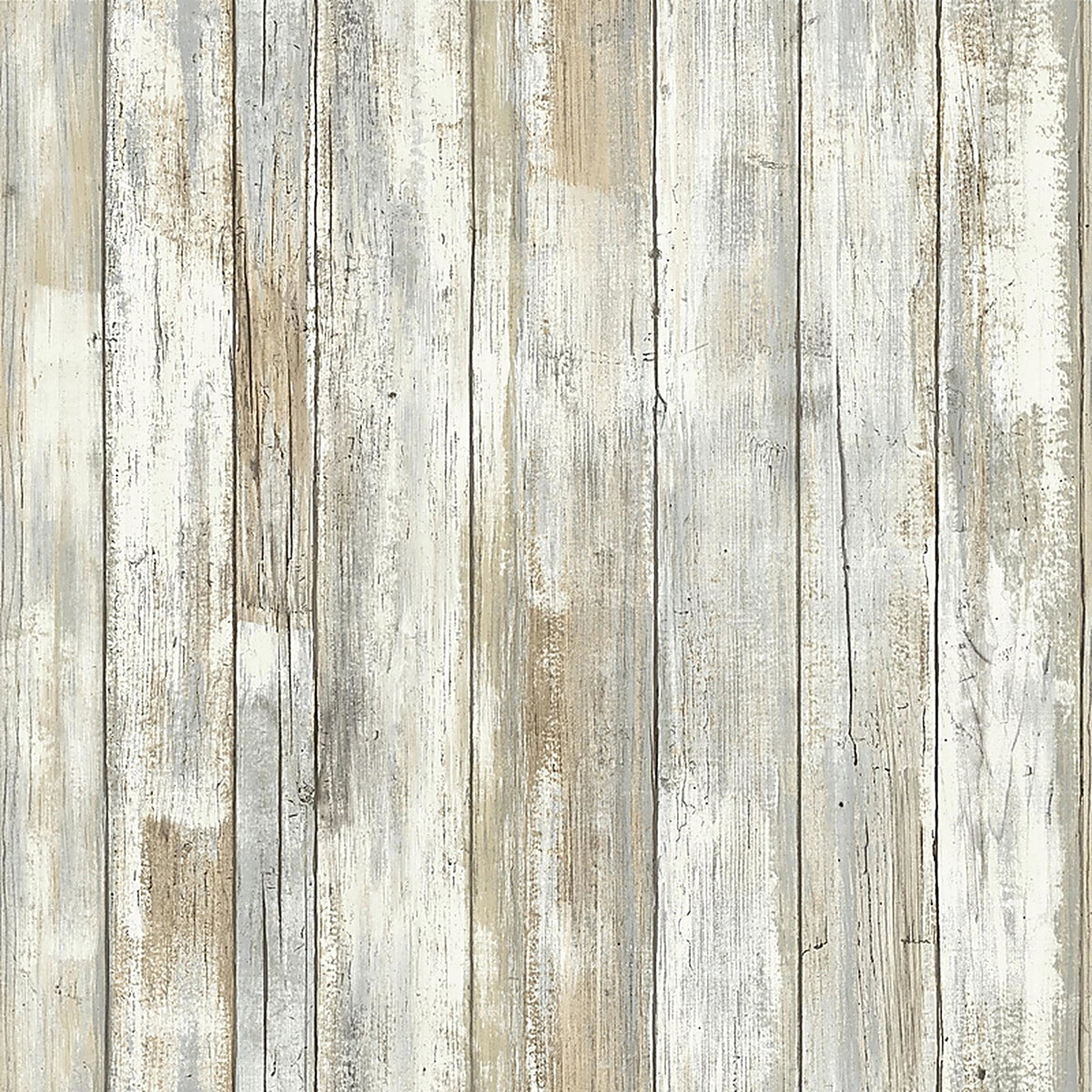 RoomMates - RMK9050WPZ - .014 In. H X 198 In. L Distressed Wood Tan Vinyl Peel & Stick Wallpaper