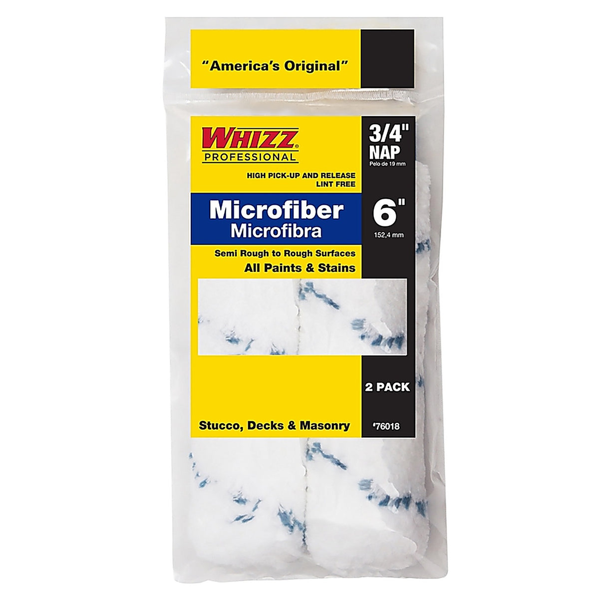 Whizz 76018 Xtrasorb Microfiber 6 in. W x 3/4 in. Mini Paint Roller Cover 2/Pack