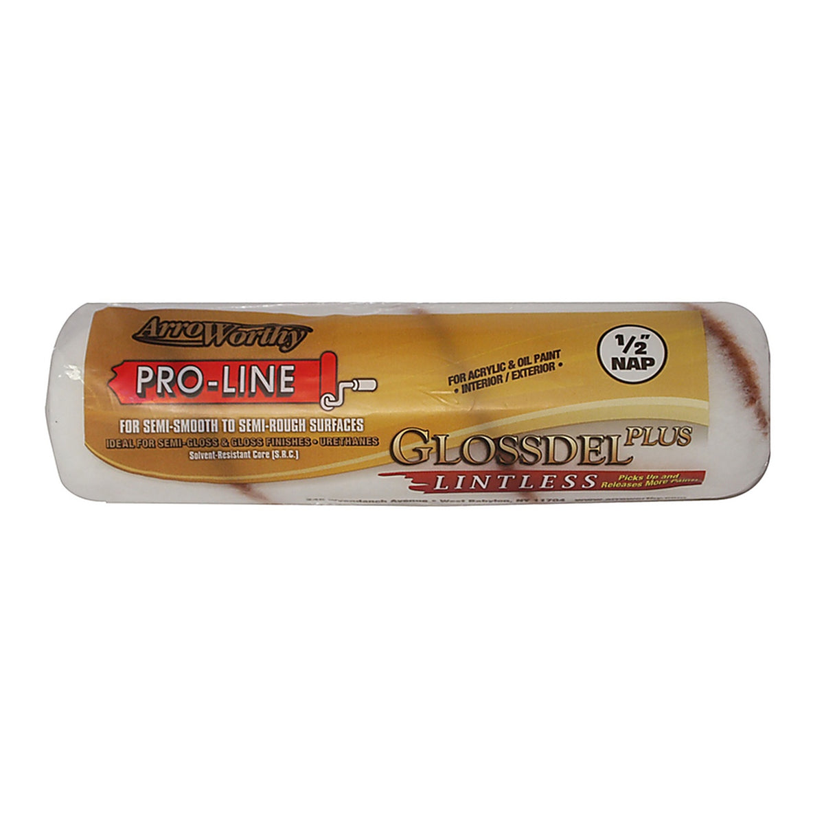 Arroworthy 9GLP4 Glossdel Plus Synthetic Blend 9 in. W x 1/2 in. Regular Paint Roller Cover 1/Pack