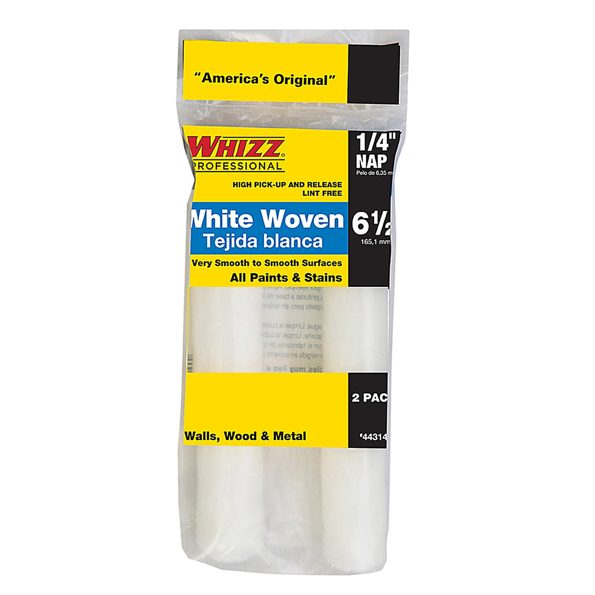 Whizz 44314 Woven 6.5 in. W x 1/4 in. Mini Paint Roller Cover 2/Pack