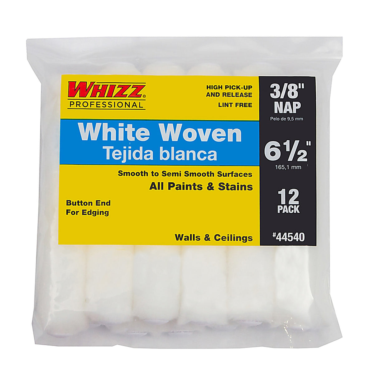 Whizz 44540 Woven 6.5 in. W x 3/8 in. Mini Paint Roller Cover 12/Pack