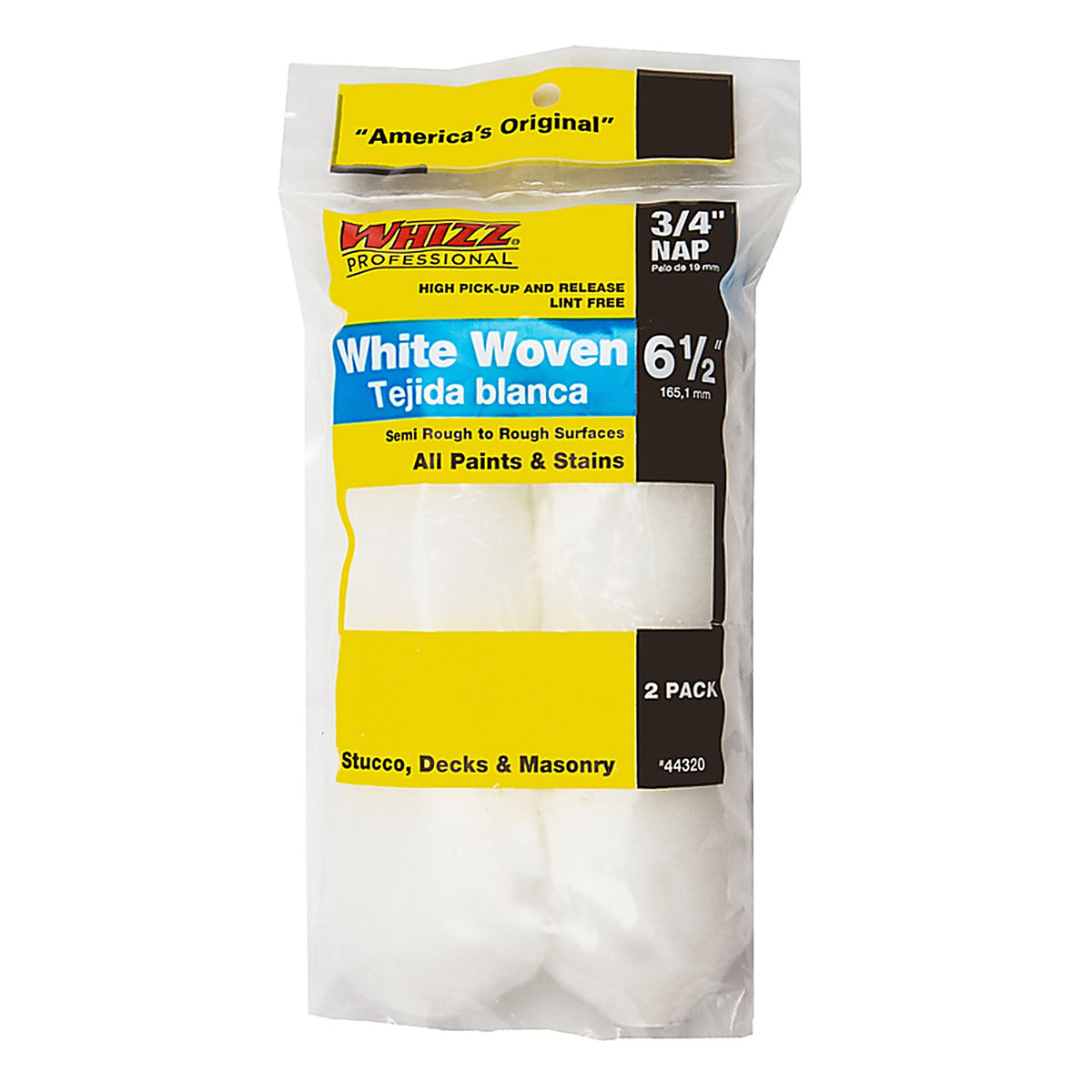 Whizz 44320 Woven 6.5 in. W x 3/4 in. Mini Paint Roller Cover 2/Pack