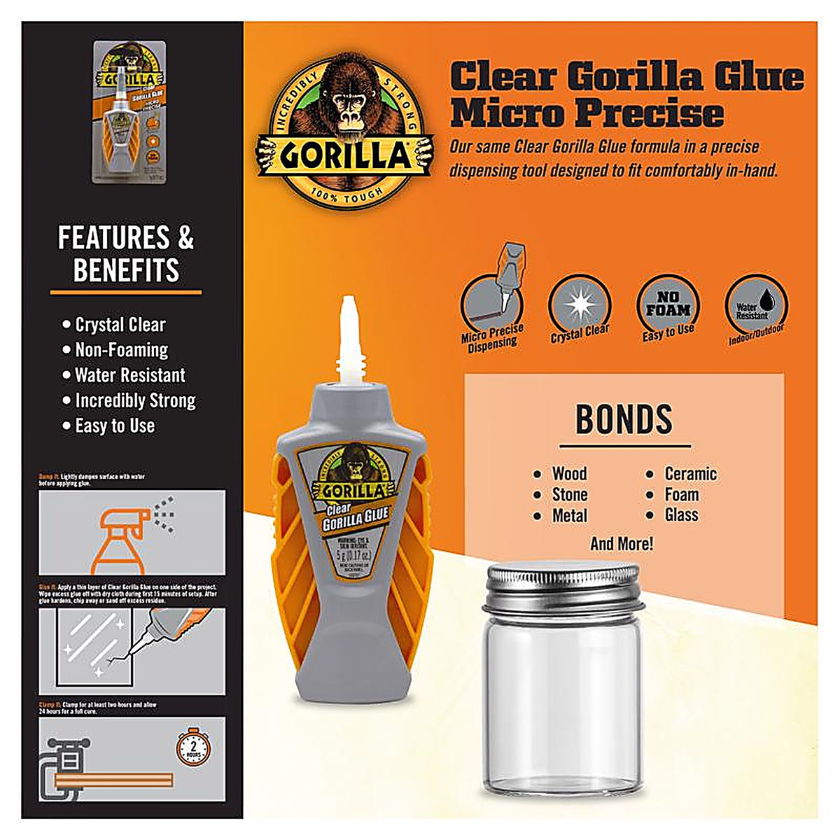 Gorilla 103616 Micro Precise High Strength Hybrid Adhesive Glue 5 gm