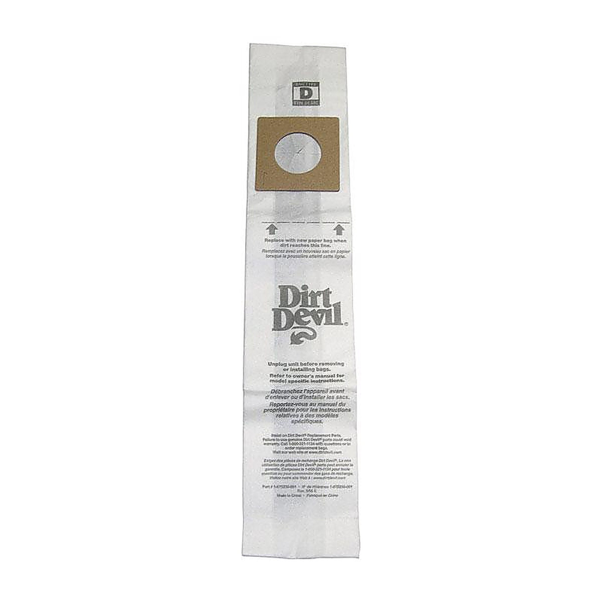 Dirt Devil - 3670147001 - Vacuum Bag for Featherlite, Lite, Lite Plus and Sensation 3 Pack Type D