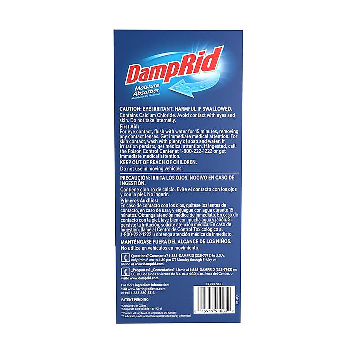 DampRid FG83LVSB Hanging Moisture Absorber Lavender Vanilla Scent 15.4 oz 3 pk
