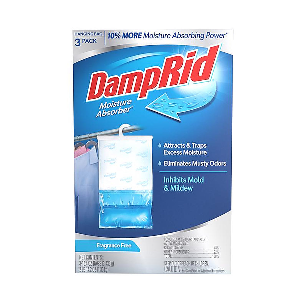 DampRid FG83FFESB Hanging Moisture Absorber No Scent 15.4 oz 3/Pack