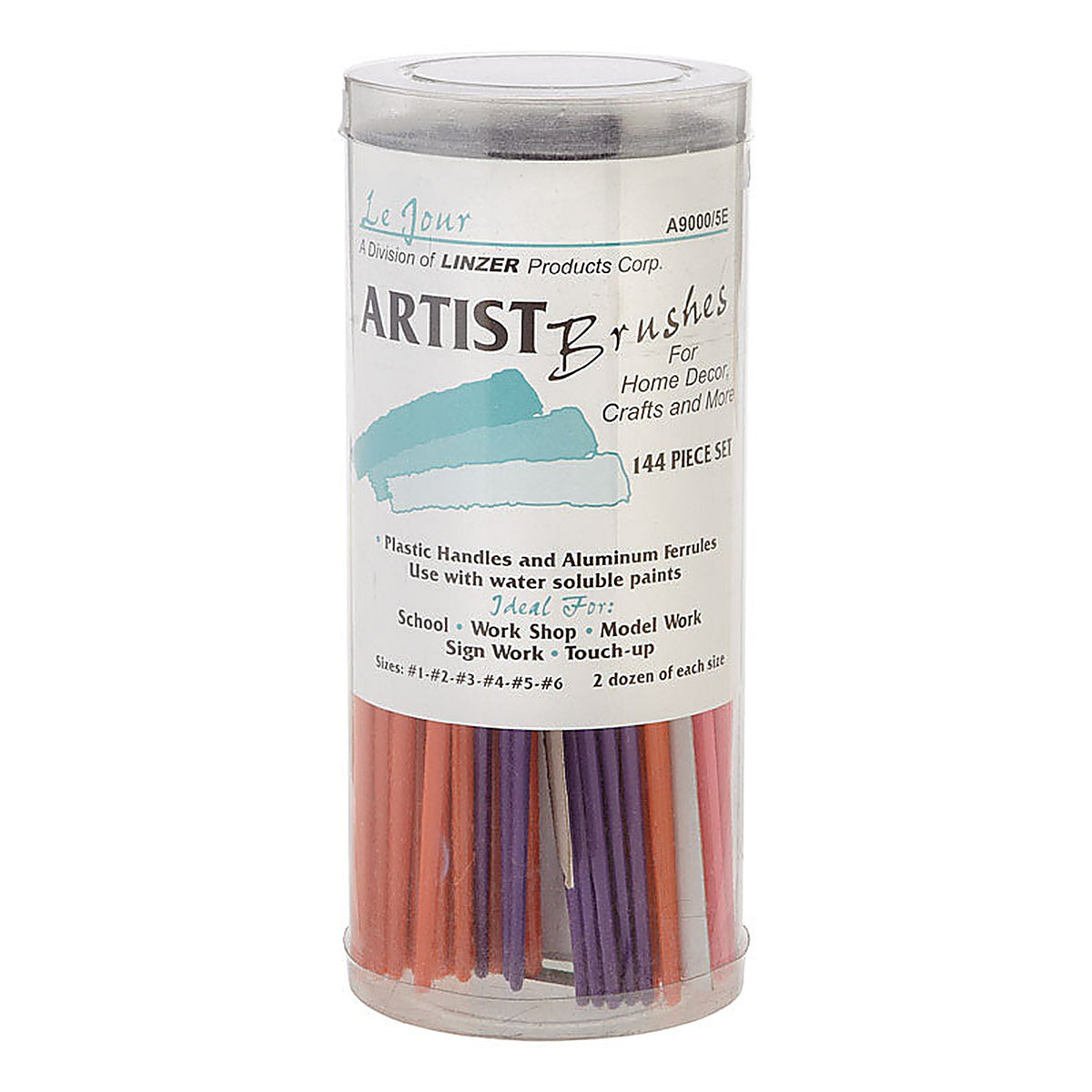 Linzer A9000 No. 1, 2, 3, 4, 5 in. W Assorted Artist Paint Brush Set