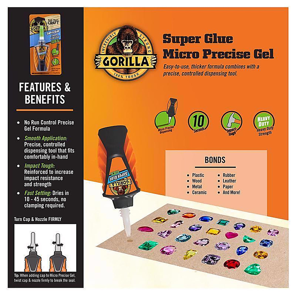 Gorilla 102177 Micro Precise High Strength Gel Super Glue 5.5 gm