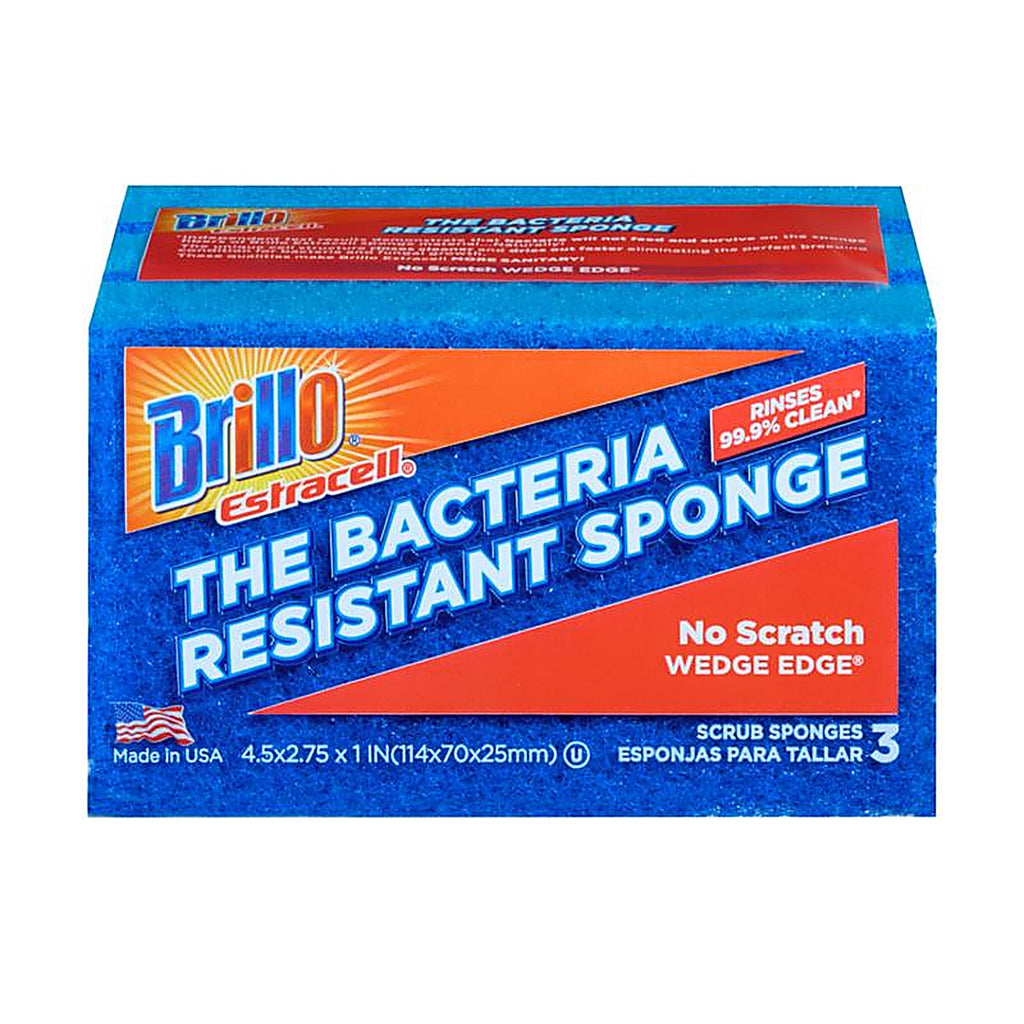 Brillo - 21034 - Estracell Non-Scratch Scrubber Sponge for Kitchen 4.5 In. L 3 Piece