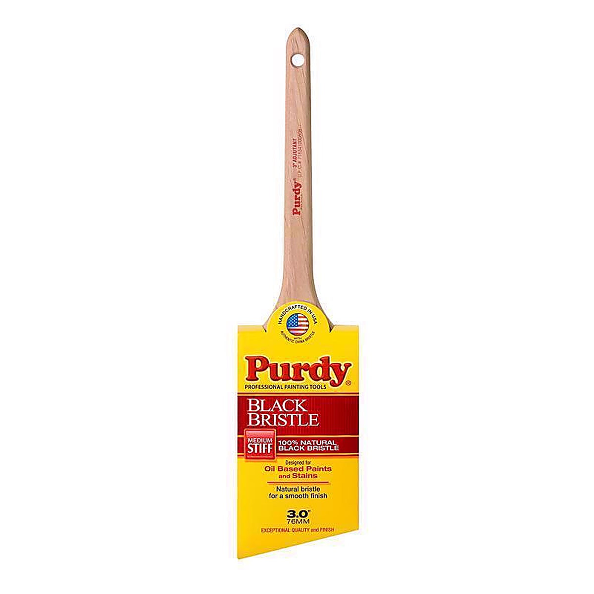 Purdy 144024030 Black Bristle Adjutant 3 in. Medium Stiff Angle Paint Brush