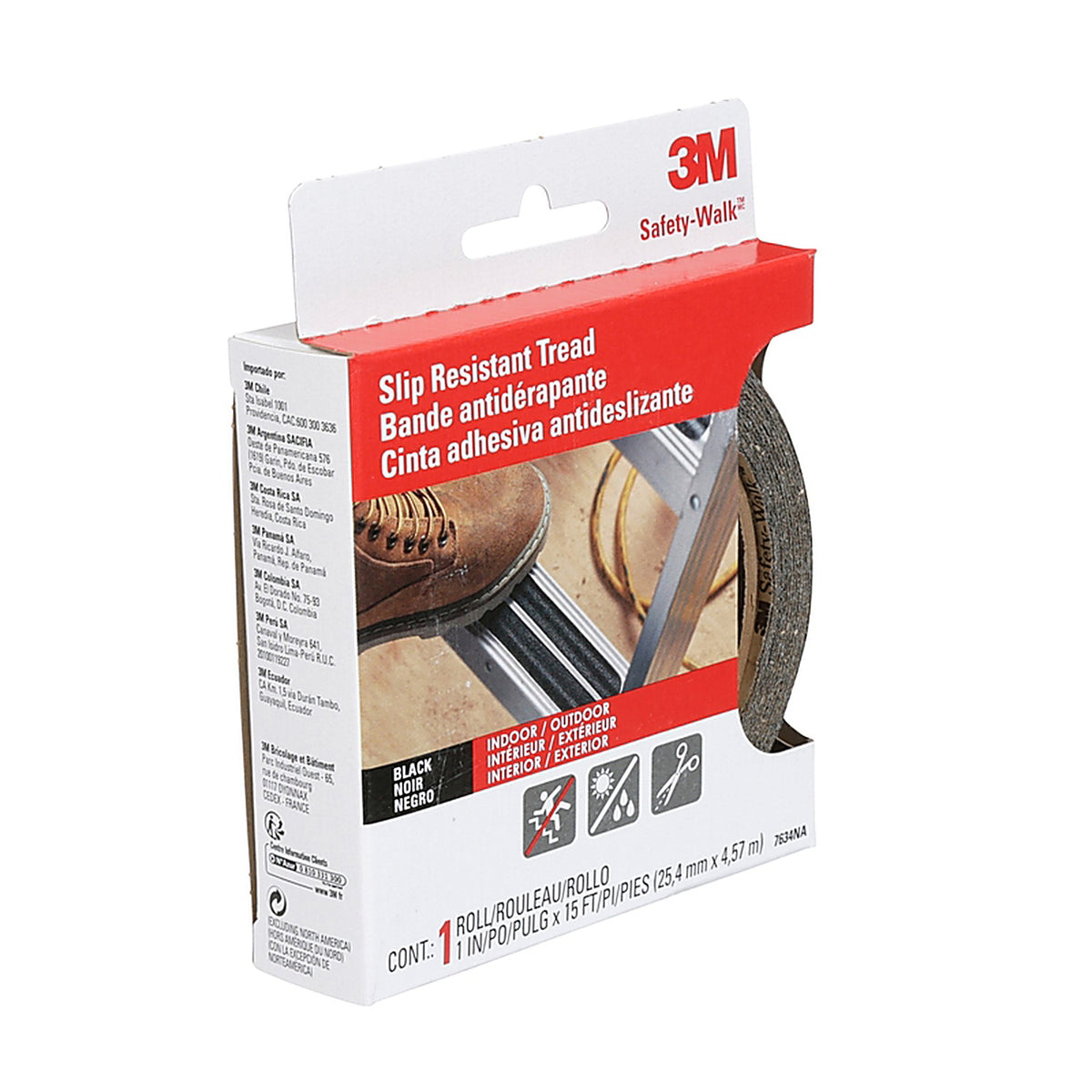 3M - 610B-R1X180 - Safety-Walk 1 In. W X 15 Ft. L Black Vinyl Anti-Slip Treads