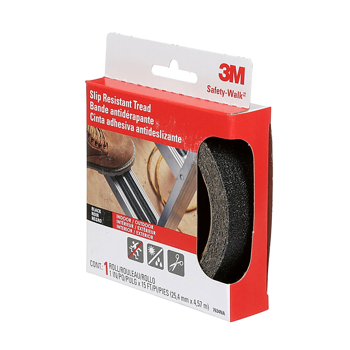 3M - 610B-R1X180 - Safety-Walk 1 In. W X 15 Ft. L Black Vinyl Anti-Slip Treads