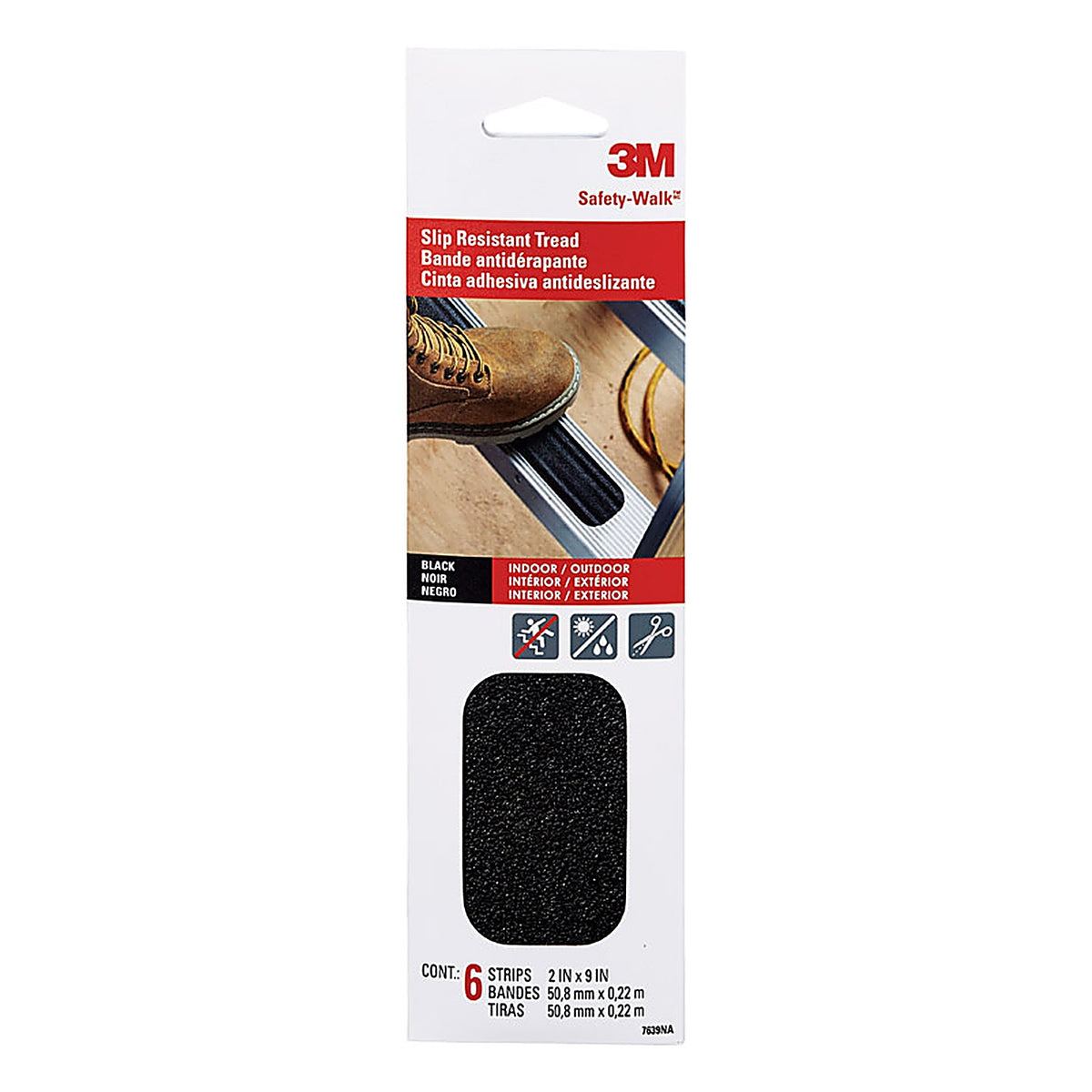 3M - 610B-T2X9-6PK - Safety-Walk Black Anti-Slip Tape 2 In. W X 9 In. L 6 Pack
