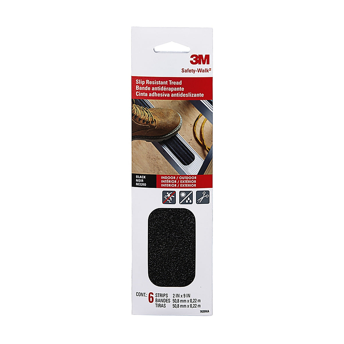 3M - 610B-T2X9-6PK - Safety-Walk Black Anti-Slip Tape 2 In. W X 9 In. L 6 Pack