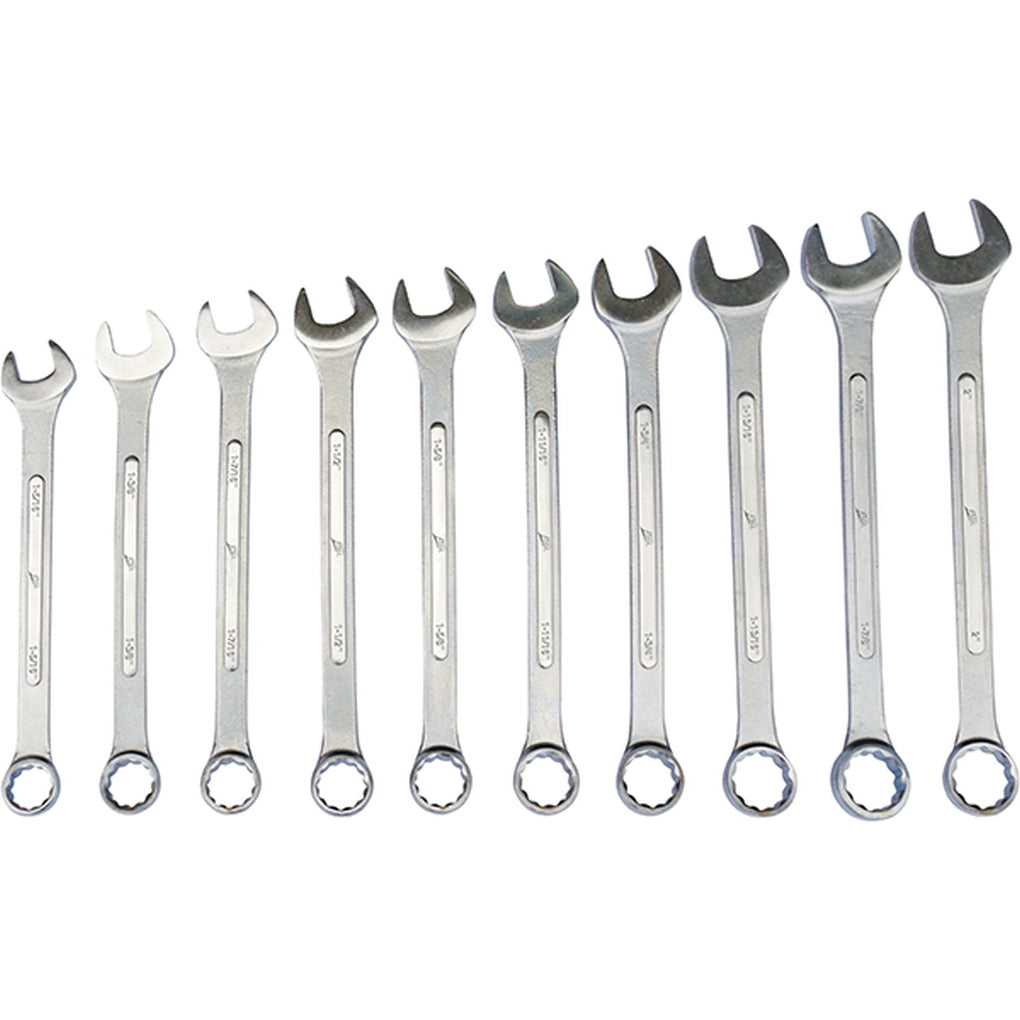 ATD - 1010 - 10 Piece 12-Point SAE Jumbo Raised Panel Combination Wrench Set