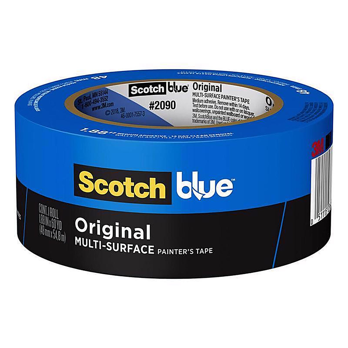 3M 2090-48NC ScotchBlue 1.88in. W x 60yd. L Blue Medium Strength Original Painters Tape