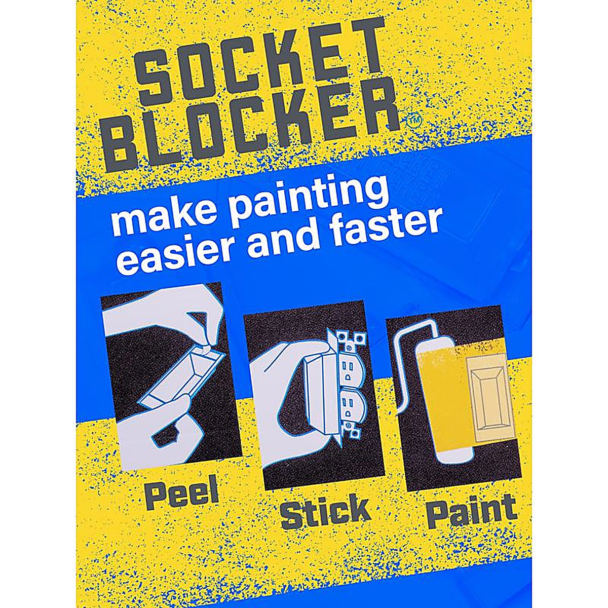 Socket Blocker - 1001619 - 1.875 In. W X 4 In. L Clear High Strength Mask and Peel 6 Pack