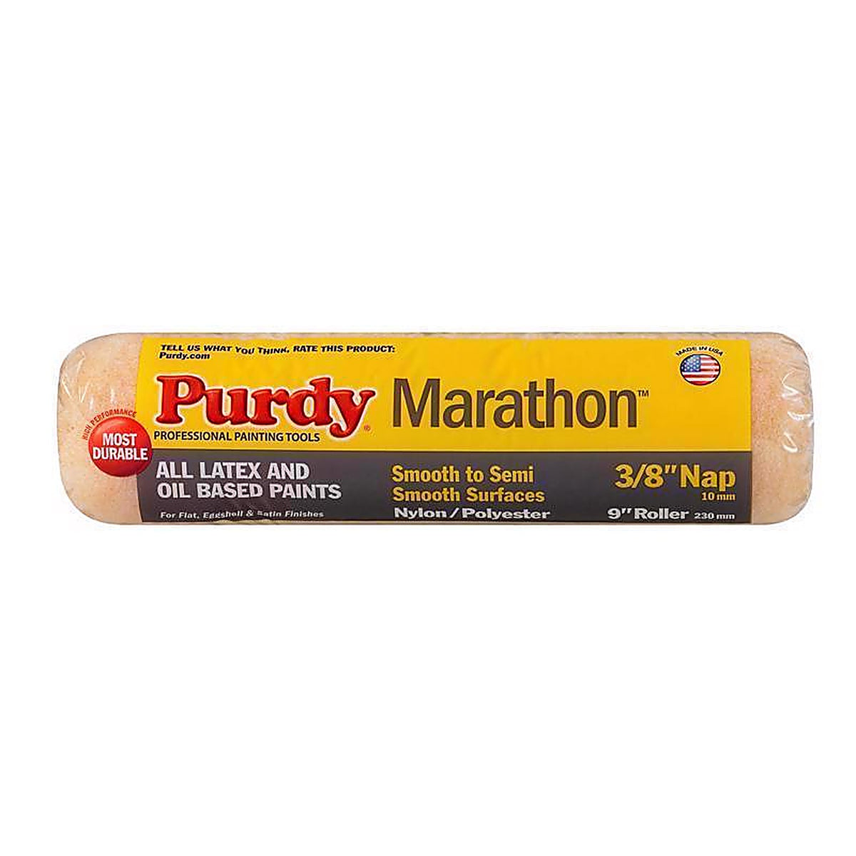 Purdy 144602092 Marathon Nylon/Polyester 9 in. W X 3/8 in. Paint Roller Cover 1 pk