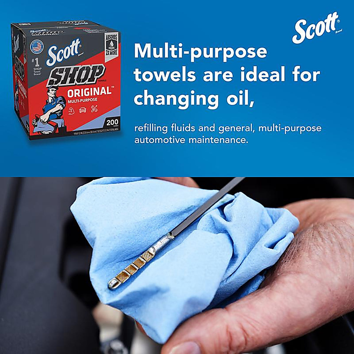 Scott 75190 Original Paper Shop Towels 12 in. W X 10 in. L 200 pk