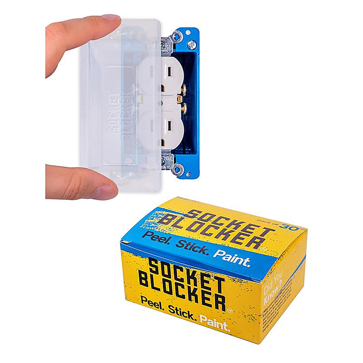 Socket Blocker - 1001620 - 1.88 In. W X 4 In. L Clear High Strength Mask and Peel 30 Pack