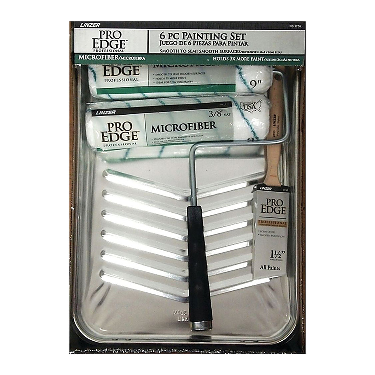 Linzer RS1736 Metal 11 in. W x 15 in. L 1 qt. Paint Tray Kit