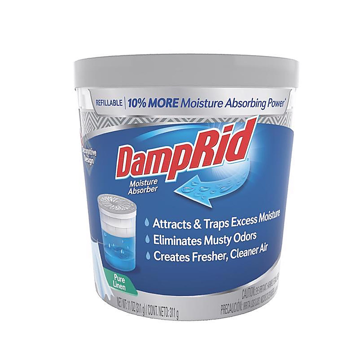 DampRid FG01PLSB Refillable Moisture Absorber Pure Linen Scent 11 oz