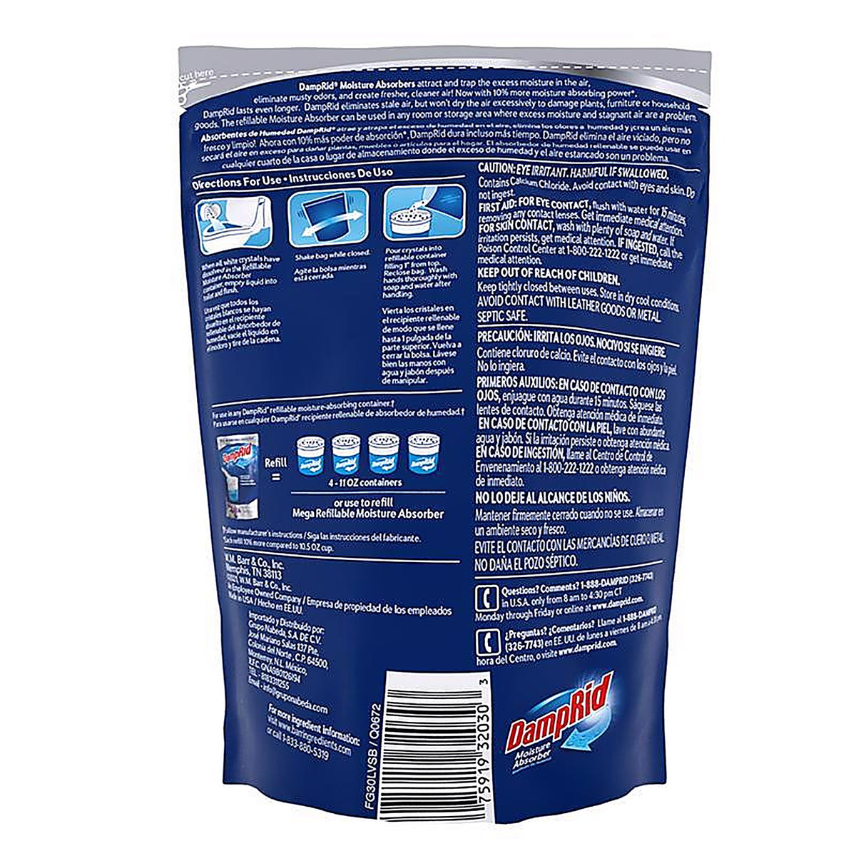 DampRid FG30FSSB Moisture Absorber Refill Fresh Scent 44 oz
