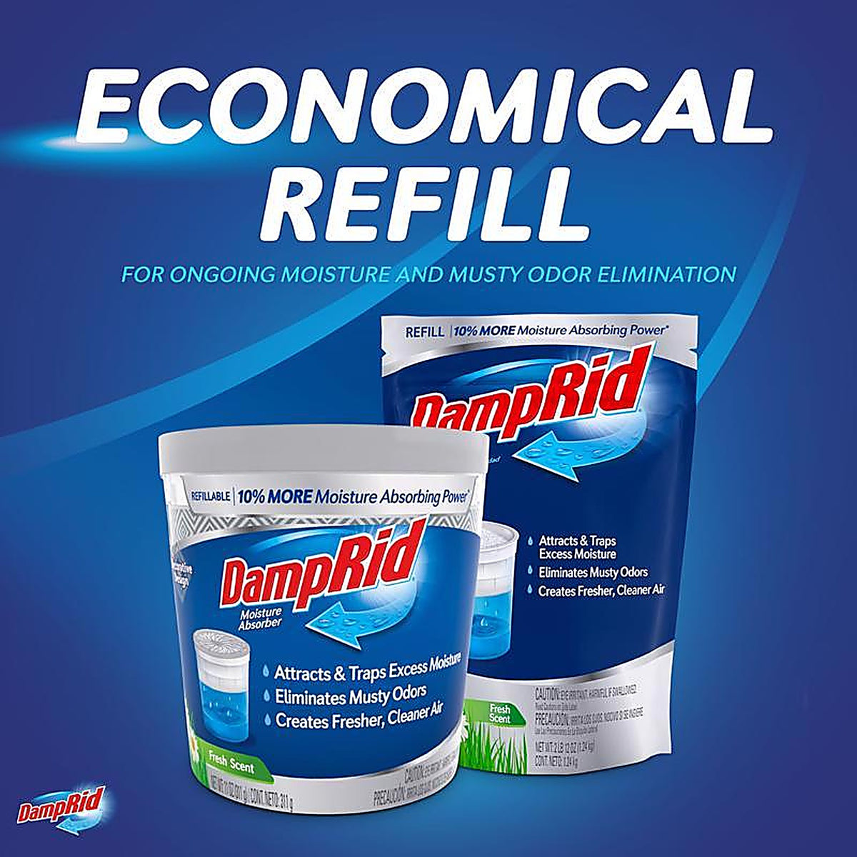 DampRid FG30FSSB Moisture Absorber Refill Fresh Scent 44 oz