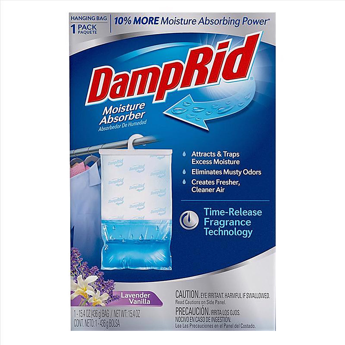 DampRid FG80LVSB Hanging Moisture Absorber Lavender Vanilla Scent 15.4 oz