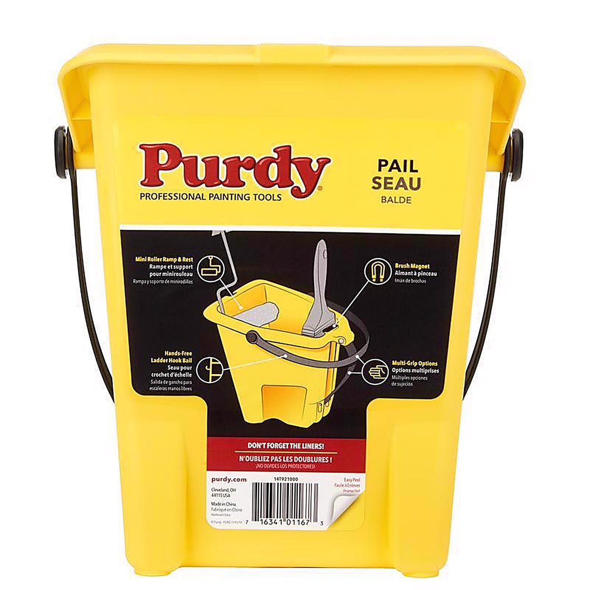 Purdy 14T921000 Pail 4.5 in. W Yellow Plastic Painter Pail