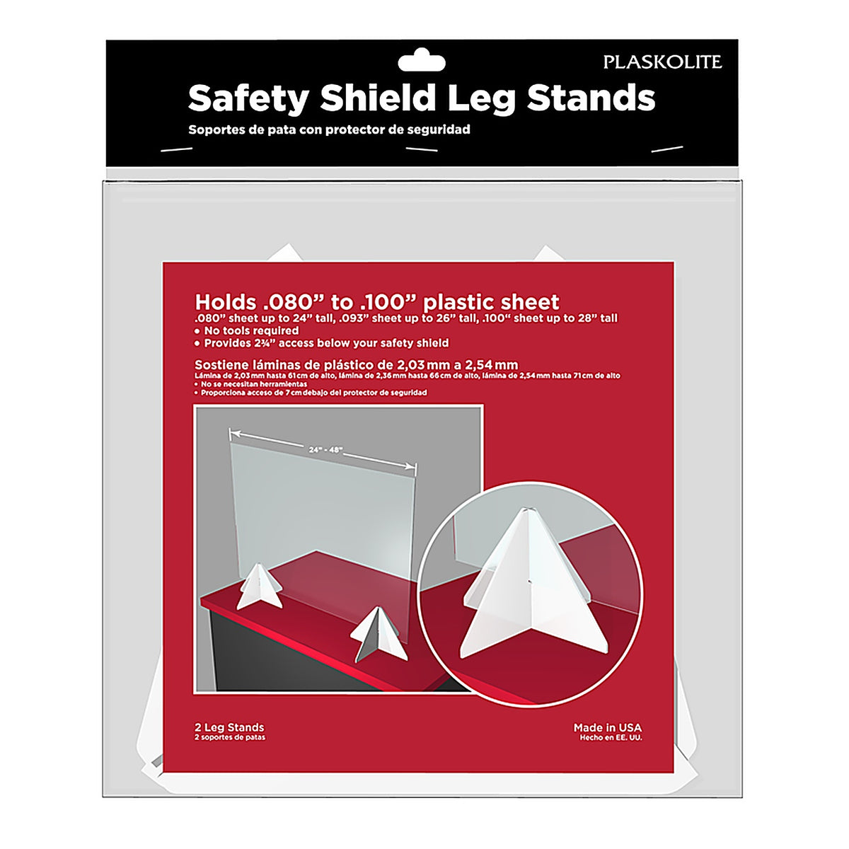 Plaskolite FG14749A Thin Gauge Safety Shield Leg Stands