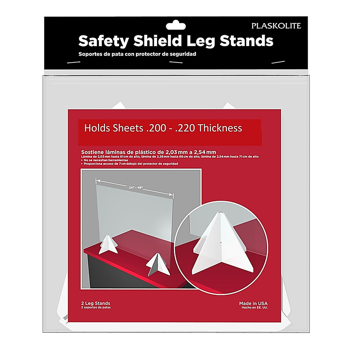 Plaskolite FG14748A Thick Gauge Safety Shield Leg Stands