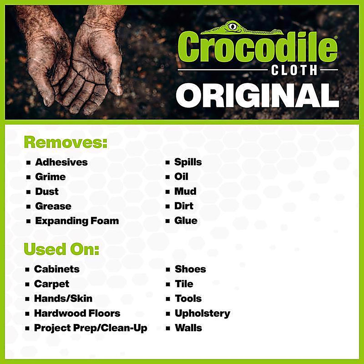Crocodile Cloth - 5900 - Original Fiber Blend Cleaning Wipes 15 In. W X 10 In. L 100 Pack