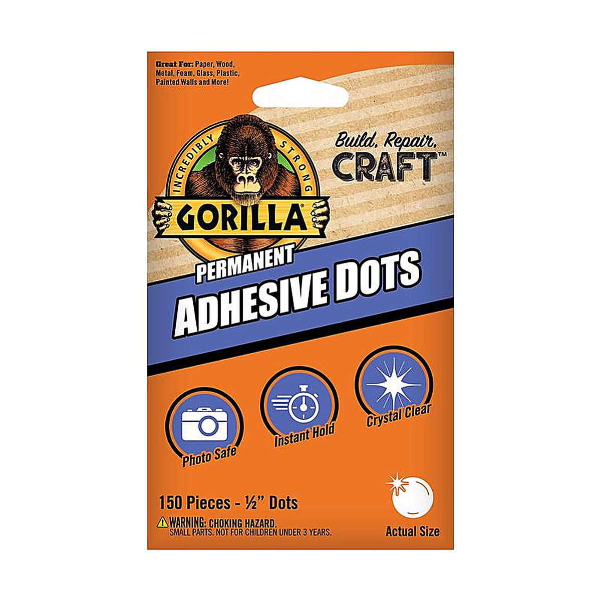 Gorilla 104905 High Strength Adhesive Dots 150 pc