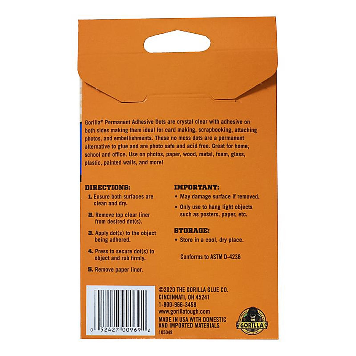 Gorilla 104905 High Strength Adhesive Dots 150 pc