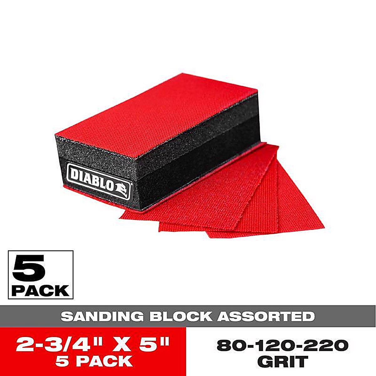 Diablo DFB234DUOH01G 5 in. L X 2-3/4 in. W Block Hand Sanding Pad