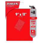 Diablo DCS911320S04G 9 in. L X 11 W 320 Grit Aluminum Oxide Sanding Sheet 4 pk