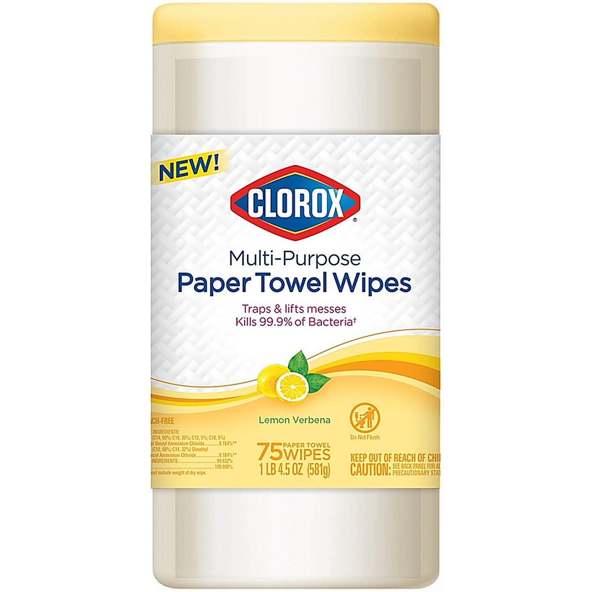 Clorox 32578 Lemon Verbena Scent Disinfecting Wipes 75 ct