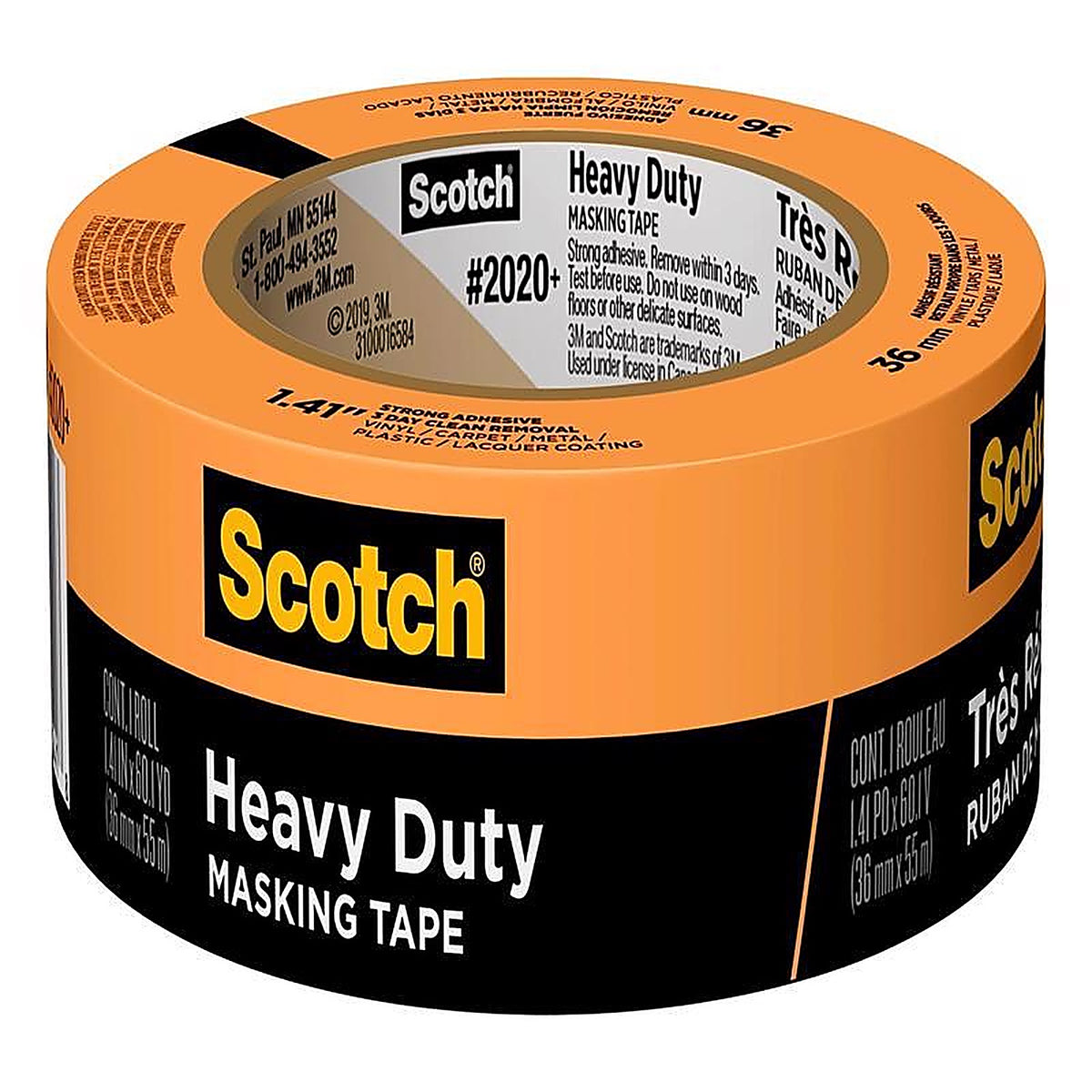 Scotch - 2020 PLUS-36AP - 1.41 In. W X 60.1 Yd L Orange Strong Strength Masking Tape 1 Pack