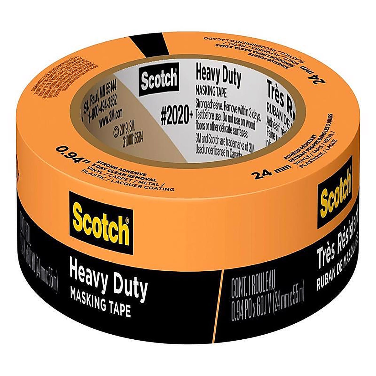 Scotch - 2020 PLUS-24AP - 0.94 In. W X 60.1 Yd L Orange Strong Strength Masking Tape 1 Pack