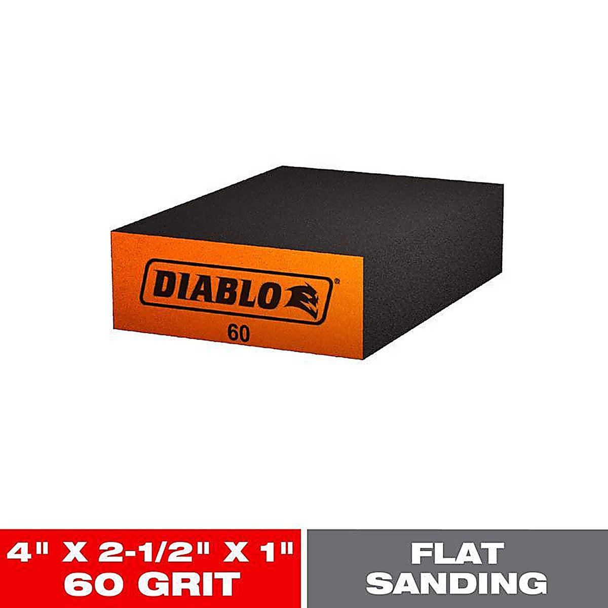 Diablo DFBBLOCMED01G 4 in. L X 2-1/2 in. W X 1 in. T 60 Grit Medium Flat Surface Sanding Sponge