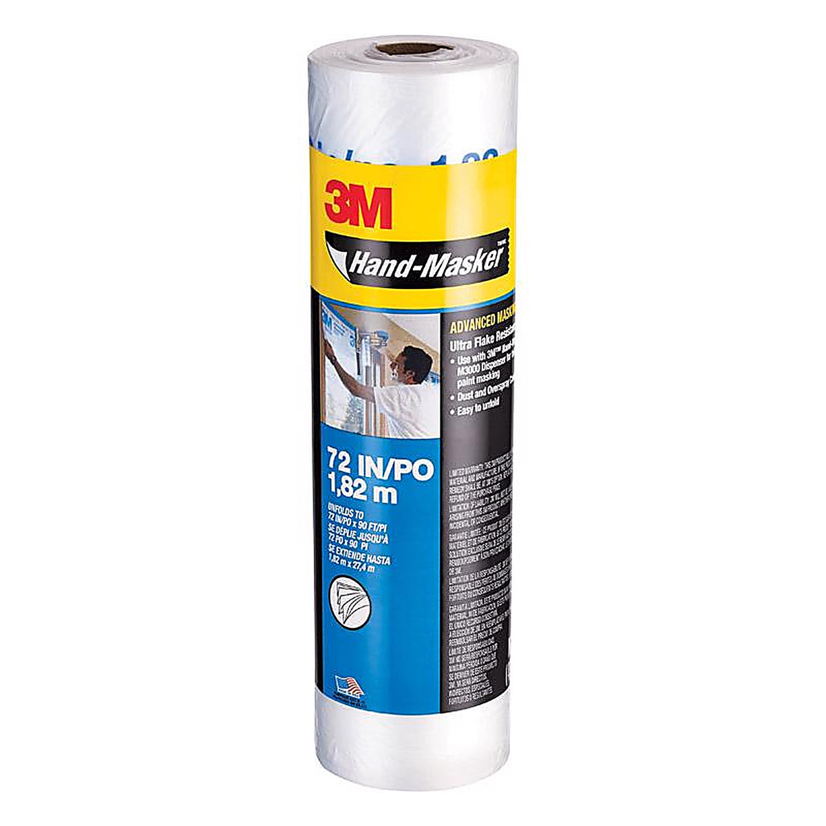 3M AMF72 Hand-Masker 72 in. W x 90 ft. L Clear Plastic Advanced Masking Film