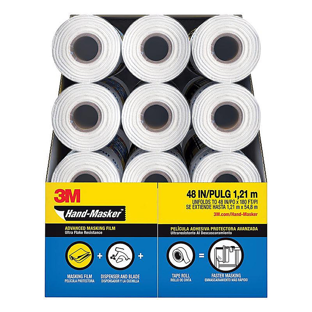 3M AMF48 Hand-Masker 48 in. W x 180 ft. L x 0.4 mil Plastic Masking Film 1/Pack