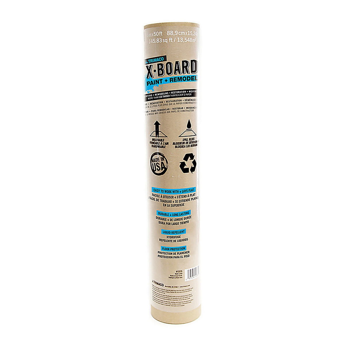 Trimaco - 12375 - X-Board Surface Protection 22 Mil X 35 In. W X 50 Ft. L Paper Brown 1 Piece