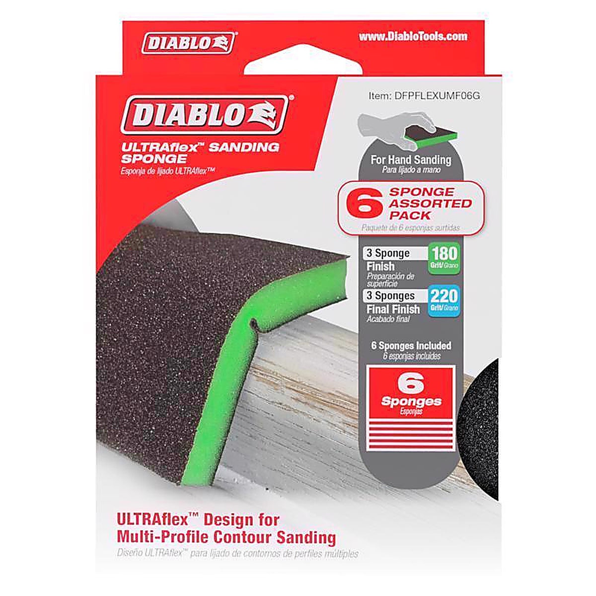 Diablo - DFPFLEXUMF06G - Ultraflex 5 In. L X 4 In. W Ultra Fine Sanding Sponge