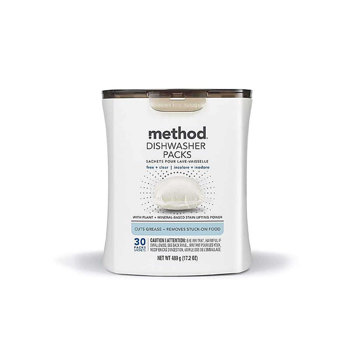 Method 329100 Free & Clear Scent Pods Dishwasher Detergent 17.2 oz 30 pk
